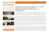 Using a Quality Improvement Approach to Improve ...Using a Quality Improvement Approach to Improve Contraceptive Security in Tanzania BACKGROUND For family planning (FP) service providers