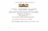 COUNTY GOVERNMENT OF KIAMBU P.O. BOX 2344 …...1 | P a g e REPUBLIC OF KENYA COUNTY GOVERNMENT OF KIAMBU P.O. BOX 2344 KIAMBU THE STANDARD TENDER DOCUMENT FOR THE PROPOSED CONSTRUCTION