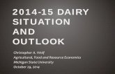 2014-15 DAIRY SITUATION AND OUTLOOK...Actual Dairy Production Margin 27 • Approximates milk revenue over all feed costs on the farm • Single national formula, , that cannot be