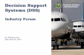 Decision Support Federal Aviation Systems (DSS)...Federal Aviation Administration 6 Industry Forum – April 2014 DSS components: 3Ts are the engines of DSS TFMS Traffic Flow Management