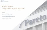 Nordic Alpha Long/Short Nordic equitieshedgenordic.com/wp-content/uploads/2015/11/Pareto.pdfNordic Alpha Long/Short Nordic equities November 2015 ... – Total return over 3 years