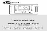 USER MANUAL - sonel.pl · 2 PAT-1 PAT-2 PAT-2E PAT-10 – USER MANUAL The PAT-1/2/2E/10 testers are a modern, high quality, easy to use and safe measuring devices. Please acquaint