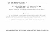 REFRIGERATION RESEARCH HISTORIC MUSEUM we are/engineering...best preserve the true history of the refrigeration indus-try. REFRIGERATION RESEARCH, INC. HARRY ALTER CATALOGUES new and