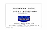 1.0Introduction - Temple Learning Academy  · Web view2016-09-20 · The Temple Learning Academy Business Continuity Plan (BCP) has been written for those who will be involved in