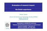 Evaluation of research impact: the Dutch experience · Citatie-impact score>2,0 1,50-1,99 1,20-1,49 0,80-1,19