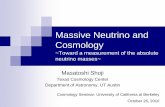 Massive Neutrino and Massive Neutrino and Cosmology ~Toward a measurement of the absolute neutrino masses~