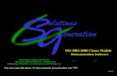 ISO 9001:2000 Clause Module Demonstration SoftwareISO 9001:2000 Clause Module Demonstration Software Developed and produced by Solutions Generation Co. Limited and Edinburgh Chamber