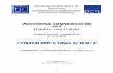 COMMUNICATING SCIENCE - UPT Program + Book of...Discurs și comunicare publică. Elemente de patologie a comunicării publice la nivelul discursului politic. Studii de caz din România