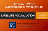 Hazardous Waste Management & MinimizationK –Waste from specific industrial processes Exempt Materials that are Not solid waste Solid wastes that are Not hazardous waste, scrap metal