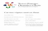 Car nos vignes sont en fleur - Tenso Europe Chamber Choir · 2016-05-27 · Car nos vignes sont en fleur Arvo Pärt (1935) Nunc dimittis Tomás Luis de Victoria (1548-1611) Salve