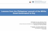 Lessons from the Philippines’ pursuit of the MDGs · Lessons from the Philippines’ pursuit of the MDGs: Good Governance Is Key 3RD NATIONAL VOLUNTARY PRESENTATION ECOSOC Annual