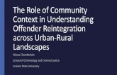 The Role of Community Context in Understanding Offender ... · Rural homeless population more likely to have been incarcerated (64%) compared to urban (55%) or suburban (44%) (Burt,