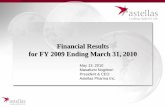 Financial Results for FY 2009 Ending March 31, 2010Financial Results for FY 2009 Ending March 31, 2010. 1 Cautionary Statement Regarding Forward-Looking Information ... Indonesia (10/09)
