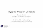 HyspIRI Mission Concept · • 11:00 +/‐ 30 minutes (descending node) – Altitude • Low Earth Orbit • Repeating Ground track – Global coverage in a minimum number of days