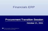 Transition Session Presentation Templatefinance.columbia.edu/files/gateway/content/... · 10/21/2011  · What is a Transition Session? • Transition Sessions are intended to promote