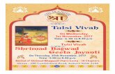 ?tst Hindu Tulsi Vivab On Wednesday, 1st November, 2017 Time … · 2017-10-31 · ?tst Hindu Tulsi Vivab On Wednesday, 1st November, 2017 Time :6.30 to 8.30 p.m. Tulsi Vivah Sbrimad