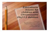 Educational Issues for children with Chromosome 22q11.2 ... · What is the research on VCFS and learning?! What does VCFS look like in a classroom?! What are some instructional strategies