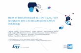 Study of ReRAM based TiN-TaO-TiN DIOKHleti.congres-scientifique.com/workshopmemories2012... · Study of ReRAM based on TiN/ Ta xOy /TiN integrated into a 65nm advanced CMOS technology