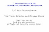 Prof. Karu Sankaralingam TAs: Taylor Johnston and Zhingyu ...pages.cs.wisc.edu/~karu/courses/cs552/spring2017//handouts/lecnotes/00_logistics.pdf1989 Intel 80486 1.M transistors, pipelined