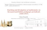 Teaching and divulgation of mathematics in Savoyard and Italian pedagogic … · 2014-10-03 · dictionary of railroads • R. Malagoli, Arithmetic ... Chronological distribution