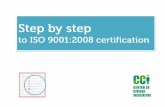 Korak po korak do certifikata ISO 9001:2008 · 1 to 2 weeks Management representative for quality, team of employees Preparation of the quality system documentation Employees participate
