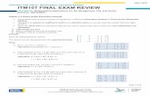 TIPSHEET FOR ITM107 FINAL EXAM REVIEW · Operation: Interchange row 1 and row 3 2) Add multiples of row 1 to the other two rows (row 2 & row 3) to get zeros in the other entry of