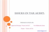 ISSUES IN TAX AUDIT- · books of account are prescribed under section 44AA, if yes, list of books so prescribed. (b) Books of account maintained. (In case books of account are maintained