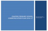 CRAFERS PRIMARY SCHOOL COMMUNICATION PLAN 2016-17 … · CRAFERS PRIMARY SCHOOL COMMUNICATION PLAN 2016-17 Open, consistent and respectful communication, reflecting our school values,