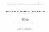 Proceedings of the Mini-Workshop Advances in …The Mini-Workshop Advances in Hadronic Resonances was organized by Society of Mathematicians, Physicists and Astronomers of Slovenia