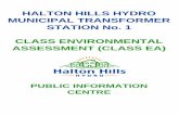 HALTON HILLS HYDRO MUNICIPAL TRANSMISSION STATION … · Introduce the Municipal Transformer Station (MTS) Project and the Provincial Class EA Process to the general public. Present