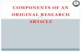 COMPONENTS OF AN ORIGINAL RESEARCH ARTICLE · 2015-07-21 · How to write? People read the sections of scientific papers in various orders. You can write the sections of a scientific
