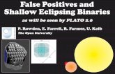 False Positives and Shallow Eclipsing Binaries · 2015-04-21 · (PSPM WP132,300, PLATO field contaminants, led by U. Kolb)): How close to the Galactic plane can PLATO 2.0 gaze, allowing