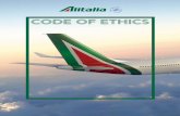 CODE OF ETHICScorporate.alitalia.com/static/upload/cod/code-of-ethics.pdf · Alitalia’s* role in civil society is not merely that of an economic actor. It also acts as a reference