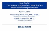 Just Do It! The Kaizen Approach to Health Care Performance ... · Kaizen at Beaumont •Not a “program” –it’s how we approach achieving business results •Not a quick fix
