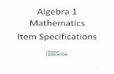Math Item Specifications Algebra 1High School Algebra 1. Page 13 of 60 Updated on 09/17/2019 . Mathematics A1.SSE.A.1 SSE Seeing Structure in Expressions A Interpret and use structure.
