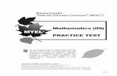 Massachusetts Tests for Educator Licensure (MTELMathematics (09) Practice Test INTRODUCTION This document is a printable version of the Massachusetts Tests for Educator Licensure®