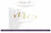 Harp & Cello Duo song list - musicaloccasions.ca · Harp and Cello Duo Song List Classical Bach – Air on a G String Schubert – Ave Maria Bach -Gounod - Ave Maria Bach – Arioso