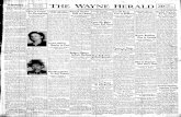 THE WAYNE HERALO 20newspapers.cityofwayne.org/Wayne Herald (1888-Present...Mr. Warrelmann leaves hiS Wife dance. C arIes Young was named Ervm Erxleben, Wingett's in~ and two daughters,