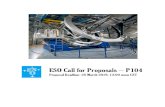 ESO Call for Proposals Ð P104 · 1 Part I Phase 1 Instructions 1 ESO Proposals Invited The European Southern Observatory(ESO) invites proposals for observations at ESO tele-scopes