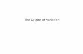 The Origins of Variationlithornis.nmsu.edu/~phoude/Origin of Variation.pdf · e.g., mitochondria - endosymbiotic origin, evidence from cell membranes, gene structure, origin of replication,
