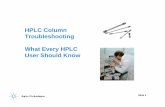 HPLC Column Troubleshooting What Every HPLC …...Slide 9 Column Cleaning Use at least 25 mL of each solvent for analytical columns Flush with stronger solvents than your mobile phase.