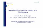 Biorefineries - Opportunities and Challenges · Biorefineries - Opportunities and Challenges Camille Burel, IB Manager ... Green Biotech White Biotech Red ... knowledge into new,