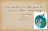 Deep Virtual Exclusive Scattering with the Electron …...Deep Virtual Exclusive Scattering with the Electron Ion Collider: Detector Design and Physics Goals Charles Hyde Old Dominion