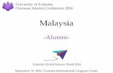 Malaysia - 筑波大学Future Plan No. Activity Proposed Date 1 Seminar to promote Univ. of Tsukuba to Malaysia university students. 2016.11 2 Meeting at Kuala Lumpur Office 2017.02