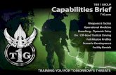 TIER 1 GROUP Capabilities BriefT1G’s unwavering mission is to provide world-class facilities and staffing. We offer expert turnkey training solutions, facility rental, or customized