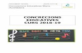 CONCRECIONS EDUCATIVES CURS 2018-19 CONCRECIONS EDUCATIVES 18-19.pdf · alimentar la qualitat i l’excel·lència. SCIENCE A ... Aquest curs s’ha completat el projecte i ja és