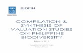 COMPILATION & SYNTHESIS OF VALUATION STUDIES ON …...COMPILATION & SYNTHESIS OF VALUATION STUDIES ON PHILIPPINE BIODIVERSITY Methodology and Report Limitations 6 ecosystems are caused