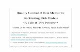 Quality Control of Risk Measures: Backtesting Risk …2 Outline • Quality Control problem • VaR backtesting • Limitations of the Basel test • QCRM hypothesis test • Power