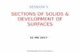 SECTIONS OF SOLIDS & DEVELOPMENT OF SURFACES · ASSUME OBJECT HOLLOW AND MADE-UP OF THIN SHEET. CUT OPEN IT FROM ONE SIDE AND ... Problem 1: A pentagonal prism , ... Project points