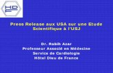 Press Release aux USA sur une Etude Scientifique à à l’USJ · 2011-02-11 · Press Release aux USA sur une Etude Scientifique à à l’USJUSJ Effect of Ezetimibe/Atorvastatin